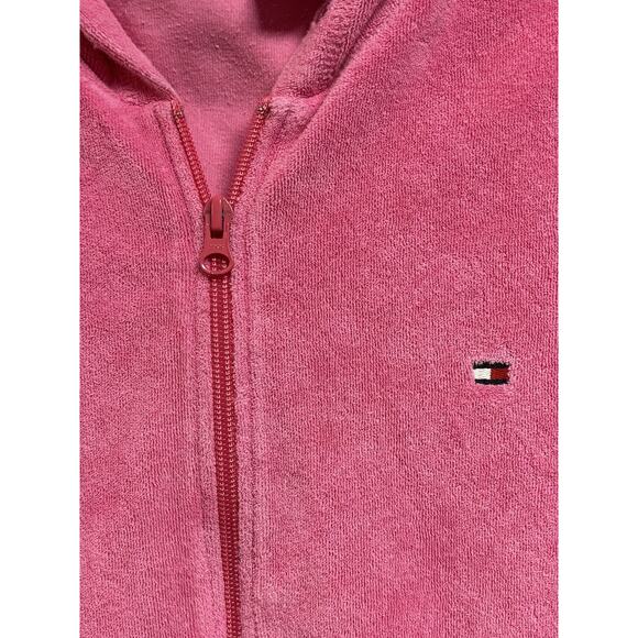 Tommy Hilfiger Swim Hoodie Women’s Pink Terry Cloth Zip‎ 2006 80% Cotton Medium - Picture 3 of 4